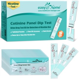 EasyHome Nicotine Urine Test Strips Sensitive Rapid Testing Kit Detection 200 ng/mL Pack of 15ECOT-114