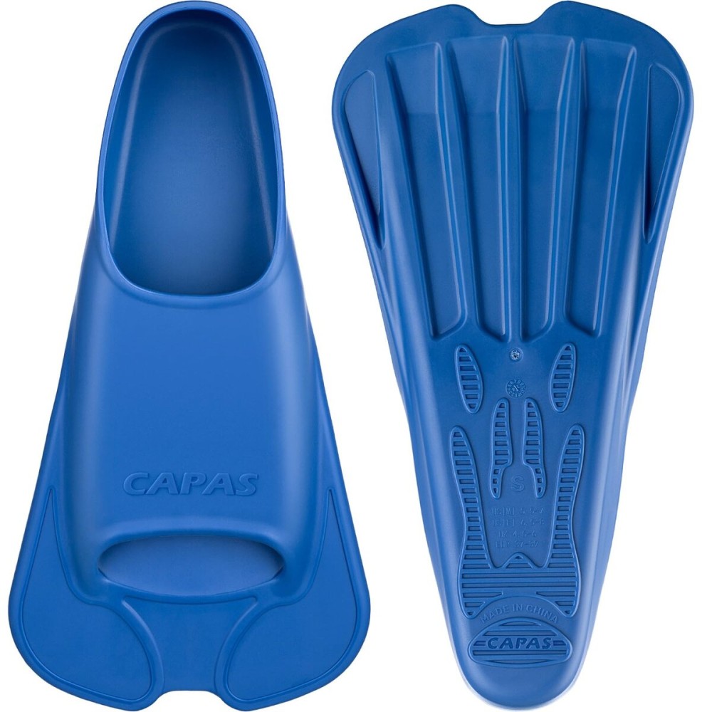 CAPAS Swim Training Fins Comfortable Silicone Lap Swimming Short Blade Floating Flippers with Mesh Bag for Adult Men Women Build Leg Strength