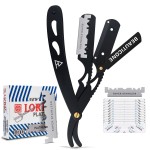 BEAUTICONE Straight Razors for Men, Straight Edge Razor, 100 SingleEdge Blades, Stainless Steel, Barber Razor for Men\'s Shaving, Barber Shaving Knife, Swinglock