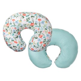 Boppy Nursing Pillow Cover, Premium Quick-Dry Fabric, Mint Flower, Fits The Original Support Pillow for Breastfeeding and Bottle Feeding, Cover Only, Nursing Support Pillow Sold Separately