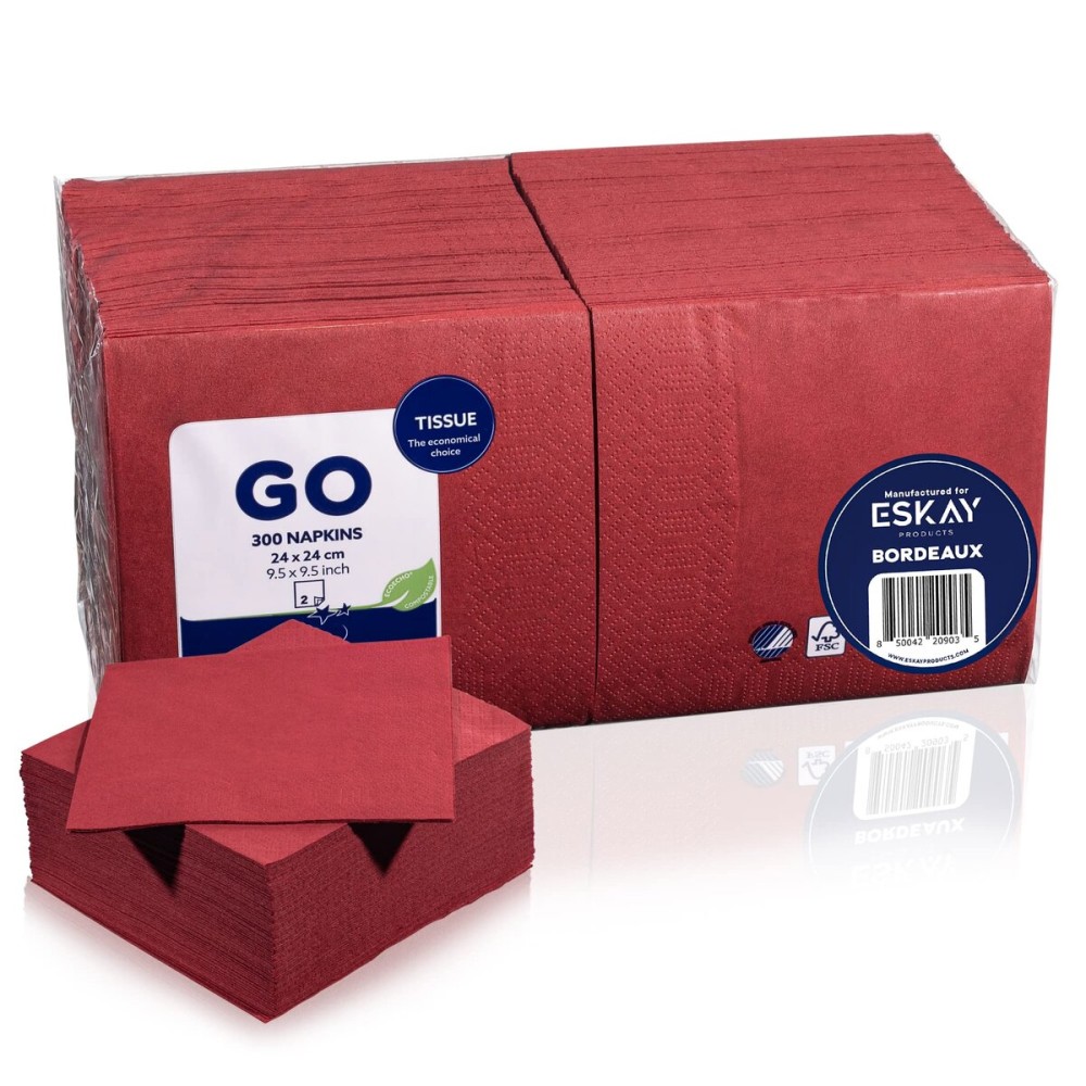 Bordeaux Beverage Napkins, 2-Ply Disposable Paper Napkins-Bar, Cocktail, Weddings, Birthday, EU Made, (300 Count)