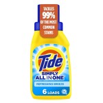 Tide Simply All-In-One Liquid Laundry Detergent, Refreshing Breeze Scent, 6 Loads, 10 fl oz