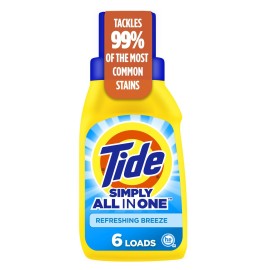 Tide Simply All-In-One Liquid Laundry Detergent, Refreshing Breeze Scent, 6 Loads, 10 fl oz