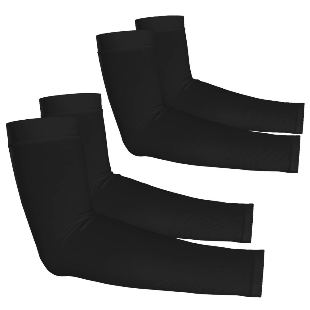 YESLIFE 2 Pairs Black UV Sun Protection Arm Sleeves for Men & Women - Tattoo Cover Up - UPF 50 Cooling Sports Sleeve for Basketball Golf Hiking