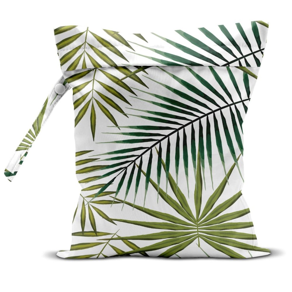 zcyxuuw Wet Bag, Wet Dry Bag, Wet Bag for Swimsuit, Travel, Beach, Pool, Diapers, Dirty Yoga Gym Clothes, Makeup Bag, Waterproof Tropical Palm Leaves Decor Jungle Palm Leaf Favors