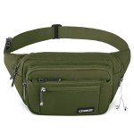 CXWMZY Fanny Packs For Women & Men Waist Pack Hip Bum Bag with Multi-Pockets Large Capacity Waterproof Casual Bum Bag for Disney Traveling Casual Cycling Running Hiking (Army Green)
