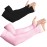 YESLIFE 2 Pairs UV Sun Protection Arm Sleeves for Men & Women - Tattoo Cover Up - UPF 50 Cooling Sports Sleeve for Basketball Golf Running (Black & Pink)