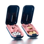 DUBSTAR 2Pack Pill Cutter and Splitter, Cuts Vitamins and Tablets, Portable Pill Crusher for Purse Pocket - Blue