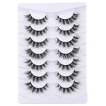 Mebver False Eyelashes Cat Eye Lashes Faux Mink Lashes Natural Look Fluffy Wispy Lashes That Look Like Extensions Pestaas Postizas D Curl Lash Strips Short Fox Eye Lashes 7 Pairs Pack