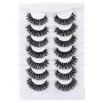 Mebver Russian Strip Lashes False Eyelashes Cat Eye Lashes Faux Mink Lashes Natural Look Fake Eyelashes Fluffy Wispy Lashes That Look Like Extensions Pestaas Postizas D Curl Lash Strips 7 Pairs Pack
