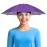 NLDGDZJ 27 Inch Fishing Umbrella Hat, Lightweight Hands-Free Head Umbrella Hats for Adults Women & Men, 8-Rib Sun Rain Cap for Fishing, Camping, Beach, Gardening & Outdoor Activities - Purple