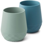 SAMiGO Silicone Baby Cups for 6-12 Months, Tiny Open Cups for Training and Water Drinking, Baby Led Weaning Supplies, 2 OZ