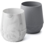 SAMiGO Silicone Baby Cups for 6-12 Months, Tiny Open Cups for Training and Water Drinking, Baby Led Weaning Supplies, 2 OZ