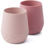 SAMiGO Silicone Baby Cups for 6-12 Months, Tiny Open Cups for Training and Water Drinking, Baby Led Weaning Supplies, 2 OZ