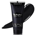 MEICOLY Black Cream Face Body Paint, 2.37Oz Large Tube Water Based Clown Black Makeup,Body Paint for Adults and Kids,Halloween SFX Skull Joker Zombie Vampire Skeleton Goth Spider Cosplay Makeup