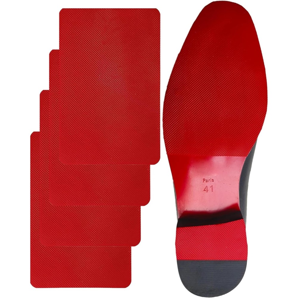 CZBYXA12 Red Bottom Shoe Sole Protector,Sole Guard - Non-Slip Shoe Pads | Compatible with Christian Louboutin Heels | Smooth Surface Traction | Scratch Prevention(8x4 2Pairs)