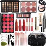MISS ROSE M All In One Makeup Kit, Makeup Kit for Women Full Kit,Multipurpose Women\'s Cosmetics Set,Beginners and Professionals Alike,Easy to Carry(DLS-Black)