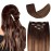 12 Clip in Hair Extensions Remy Human Hair Brown Balayage for Women - Silky Straight 100% Real Human Hair 50grams 4pieces 2T(6P2) Color