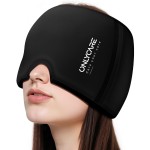 ONLYCARE Migraine Relief Cap, Upgraded Odorless Headache Relief Cap, 360 Gel Surround Ice Pack Mask for Migraine, Sinus, Stress, Frontal Headaches (Black)