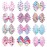 24PCS 4.5Inch Bows for Girls Boutique Grosgrain Ribbon Rainbow Hair Bow Alligator Hair Clips Pigtail Bows Unicorn Hair Clips for Baby Girls Toddler Kids Children Teens in Pairs