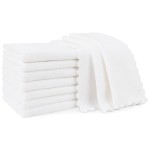 Orighty Burp Cloths for Baby 8 Pack - Super Soft & Absorbent Coral Fleece Baby Burp Cloth, 20x10 Inch Gentle Large Burping Rugs for Babies Sensitive Skin, Burping Cloths for Newborn Essential, White