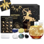 Aovila Sagittarius Birthday Gifts for Women - Sagittarius Candle Holder Crystals Birthstones Gifts Box Set - Zodiac Gifts Astrology Horoscope Gifts Birthday Gifts for Her Mother Sister Best Friends