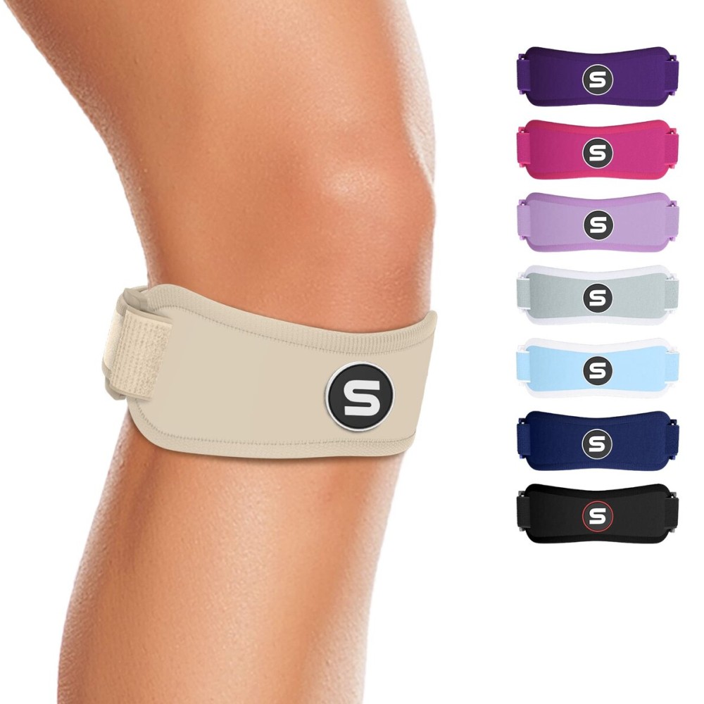 Sleeve Stars Swedish Brand Patellar Tendon Support Strap for Women & Men Effective Osgood Schlatter Knee Brace Youth & Kids Knee Brace with 3 Adjustable Length fits 12-24 (Single/Beige/Adult)