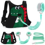 Toddler Leash-Baby Walking Safty Harness and Child Anti Lost Wrist Link for Girls/Boys Travel (Black)