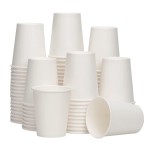 RACETOP [300 count] Paper Coffee Cups 8 oz, Disposable Coffee Cups, Hot Beverage, Ideal for Pub, Party, Office White