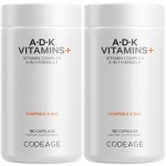 Codeage ADK Vitamins Supplement - Essential Vitamin A, D3 5000 IU, K1 & K2 (MK4 & MK7) - 6-Month Supply - 1 Capsule per Serving, Non-GMO, Gluten-Free - 2-Pack