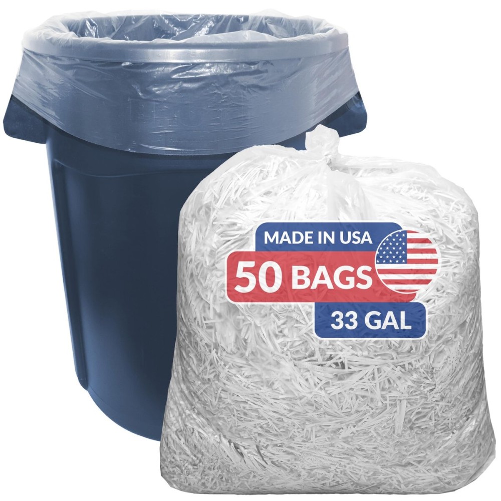 Reli. SuperValue 33 Gallon Trash Bags | 50 Count | Made in USA | Heavy Duty | Clear Multi-Use Garbage Bags