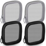 Weewooday 4 Pcs Mesh Makeup Bag Mesh Cosmetic Bag Travel Toiletry Pouch with Zipper Mini Makeup Cosmetic Purse for Daily Accessory(Small,Black, Gray)