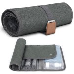 Estour Toiletry Bag for Men, Travel Essentials Travel Toiletry Bag, Water-Resistant Compact Bathroom Roll Organizer for Hygiene, Shaving kit, Gifts for men (5.Mystery Gray(Polyster))