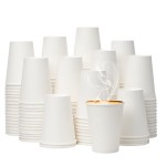 YEEHAW 12 oz 300 Pack Disposable Paper Coffee Cups, Bulk White Hot to Go Cups for Hot Coffee, Hot Liquid, Chocolate, Juice, Hot Beverage Drinkings, Ideal for Cafes, Bistros, Office and Family