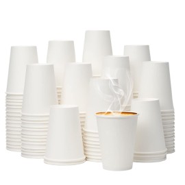 YEEHAW 12 oz 300 Pack Disposable Paper Coffee Cups, Bulk White Hot to Go Cups for Hot Coffee, Hot Liquid, Chocolate, Juice, Hot Beverage Drinkings, Ideal for Cafes, Bistros, Office and Family