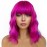 LANCAINI Short Bob Wigs with Bangs for Women Loose Wavy Wig Curly Wavy Shoulder Length Bob Synthetic Cosplay Wig for Girl Colorful Costume Wigs (Rose mixed Purple)