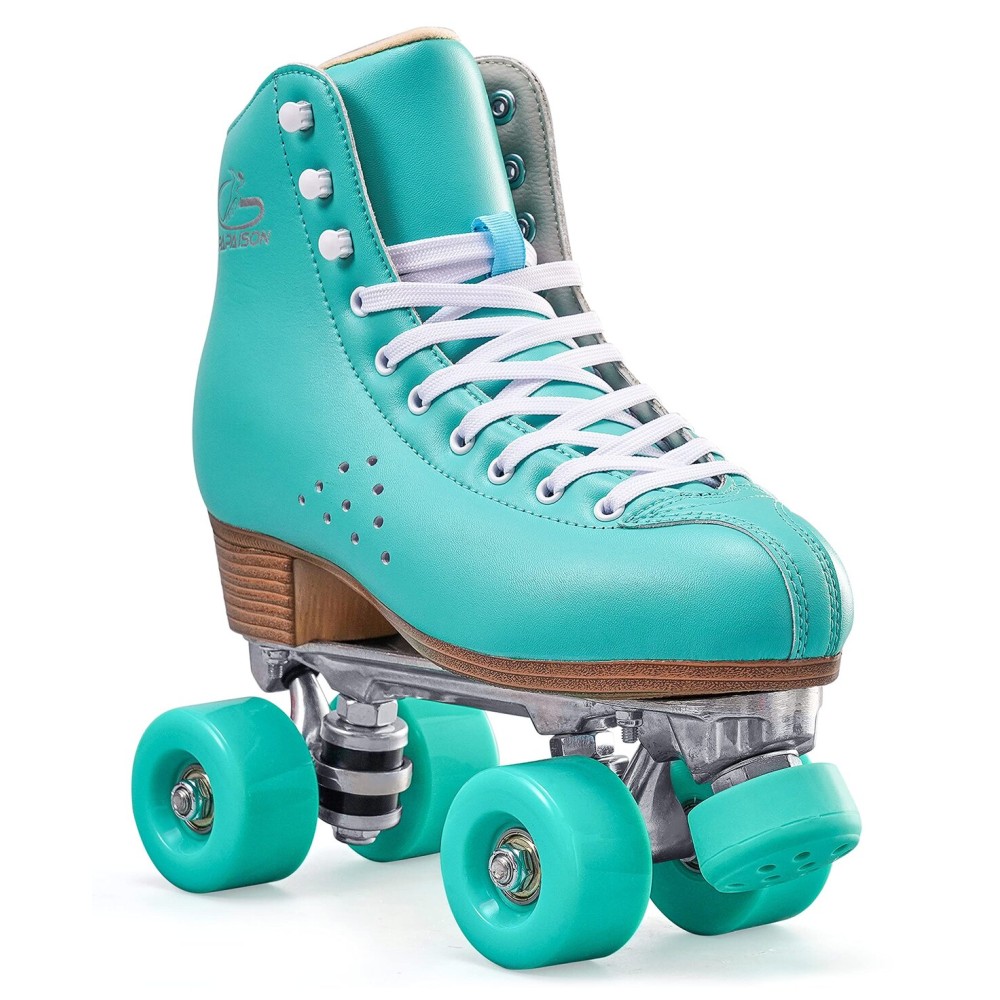 PAPAISON Roller Skates for Women and Men, Deluxe 2 Layer Microfiber Leather Double Row-Classic Roller Skates for Girls, Professional Outdoor Indoor Quad-Skates for Kids & Adults
