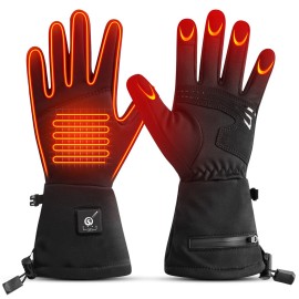 Heated Glove Liners, Upgraded Winter Gloves for Men Women Rechargeable Battery Electric Thermal Thin Gloves Windproof for Skiing Snowboarding Hiking Cycling Hunting