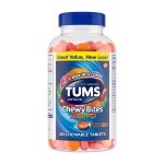 TUMS Chewy Bites Chewable Antacid Tablets for Ultra Strength Heartburn Relief, Great for a Summer BBQ- Mixed Fruit - 200 Count