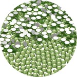 NCB 3000pcs Flatback Round Glass Nail Art Rhinestones Crystal for DIY Making Accessories Shoes, Clothes, Face Art, Bags, Manicure (Peridot, SS6 3000pcs)