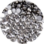 NCB 3000pcs Flatback Round Glass Nail Art Rhinestones Crystal for DIY Making Accessories Shoes, Clothes, Face Art, Bags, Manicure (Jet Hematite, SS3 3000pcs)