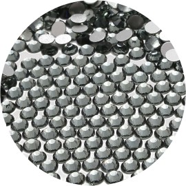 NCB 288pcs Flatback Round Glass Nail Art Rhinestones Crystal for DIY Making Accessories Shoes, Clothes, Face Art, Bags, Manicure (Black Diamond, SS30 288pcs)