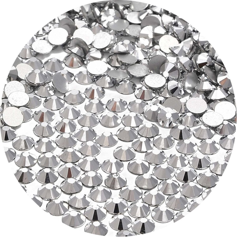 NCB 3000pcs Flatback Round Glass Nail Art Rhinestones Crystal for DIY Making Accessories Shoes, Clothes, Face Art, Bags, Manicure (Labrador, SS4 3000pcs)