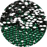 NCB 3000pcs Flatback Round Glass Nail Art Rhinestones Crystal for DIY Making Accessories Shoes, Clothes, Face Art, Bags, Manicure (Emerald, SS6 3000pcs)