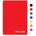 Fitness Logbook (Red) - A5 Undated Workout Journal For Men & Women - Plastic Cover & Thick Paper - Planner Log Book To Track Weight Loss, Muscle Gain, Gym Exercise, Bodybuilding Progress