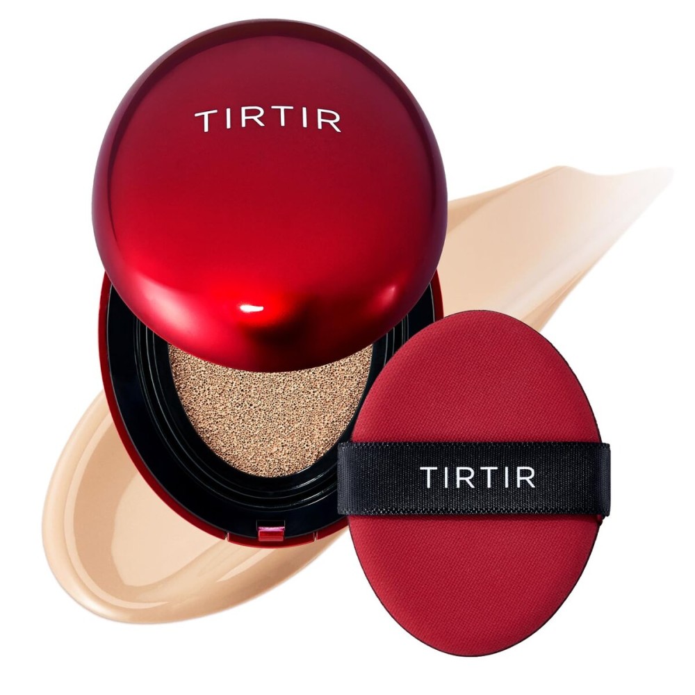 [*Mini Size*] TIRTIR Mask Fit Red Cushion Foundation | Full coverage, Weightless, Skin fit, Satin Glow Finish, Korean Makeup BB Foundation, beauty, Tattoo cover up, Buildable (23N Sand / 0.15 Fl Oz)