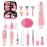 Baby Healthcare and Grooming Kit, 26 in 1 Portable Baby Safety Care Set with Hair Brush Comb Nasal Aspirator Electric Nail Trimmer Set Baby Essentials kit for Newborn Boys Girls (Pink)