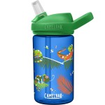 CamelBak Eddy+ Kids Bite Valve Straw Tritan Renew Water Bottle Iguanas, 14oz