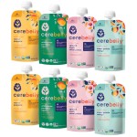 Cerebelly Organic Baby Food Pouches Variety Pack, Veggie & Fruit Purees, 16 Nutrients, No Added Sugar, Fiber & Non-GMO, 4oz, 8 Pack