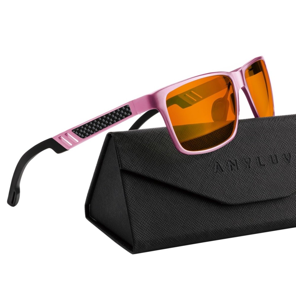 ANYLUV Blue Light Blocking Glasses Men Computer Gaming Glasses Lightweight Al-Mg Metal Anti Eyestrain Eye Protection